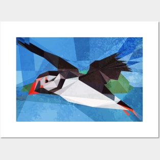 Crystal Puffin Lowpoly Vector Illustration Posters and Art